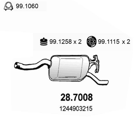 Obrázok Koncový tlmič výfuku ASSO  287008