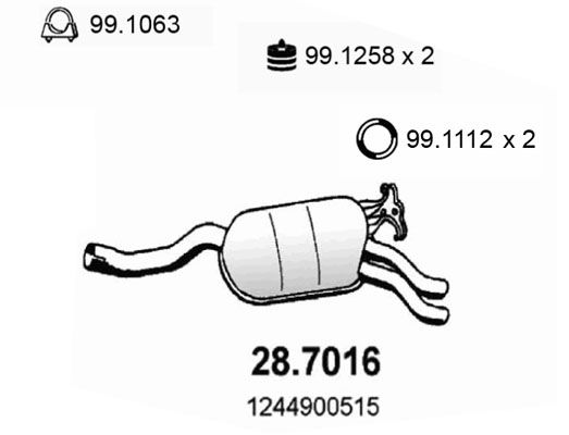 Obrázok Koncový tlmič výfuku ASSO  287016