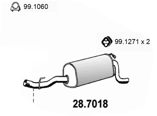 Obrázok Koncový tlmič výfuku ASSO  287018