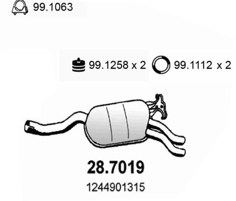 Obrázok Koncový tlmič výfuku ASSO  287019