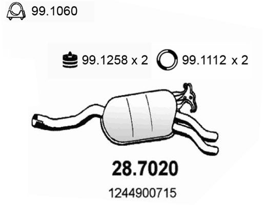 Obrázok Koncový tlmič výfuku ASSO  287020