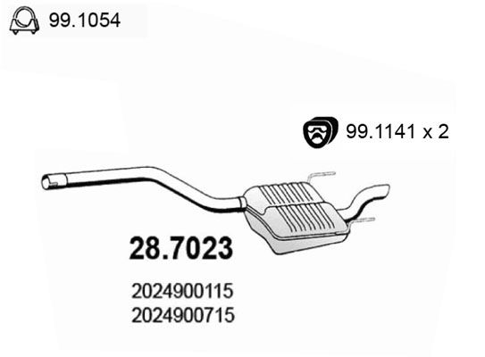 Obrázok Koncový tlmič výfuku ASSO  287023