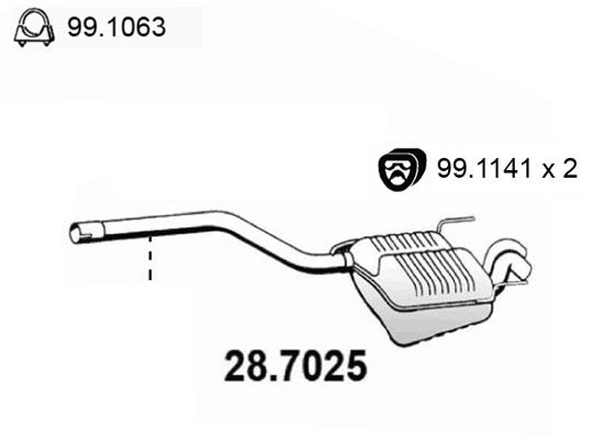 Obrázok Koncový tlmič výfuku ASSO  287025