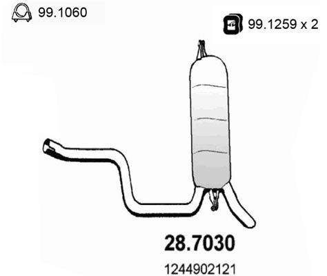 Obrázok Koncový tlmič výfuku ASSO  287030