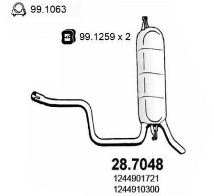 Obrázok Koncový tlmič výfuku ASSO  287048