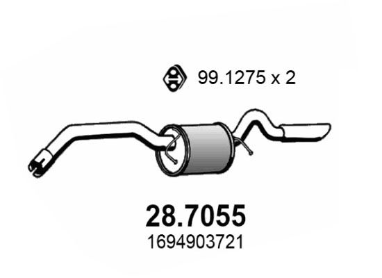 Obrázok Koncový tlmič výfuku ASSO  287055