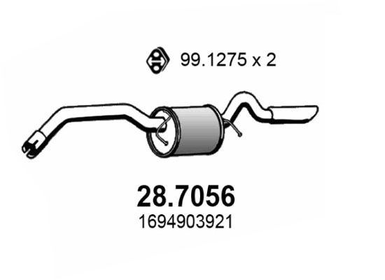 Obrázok Koncový tlmič výfuku ASSO  287056
