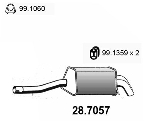 Obrázok Koncový tlmič výfuku ASSO  287057