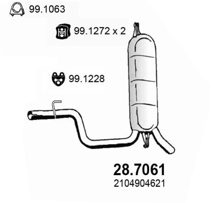 Obrázok Koncový tlmič výfuku ASSO  287061