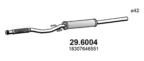 Obrázok Stredný tlmič výfuku ASSO  296004