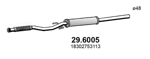 Obrázok Stredný tlmič výfuku ASSO  296005