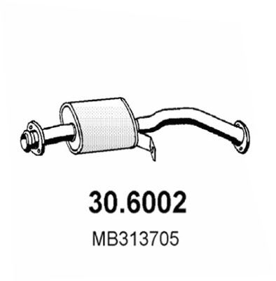 Obrázok Stredný tlmič výfuku ASSO  306002