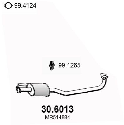 Obrázok Stredný tlmič výfuku ASSO  306013