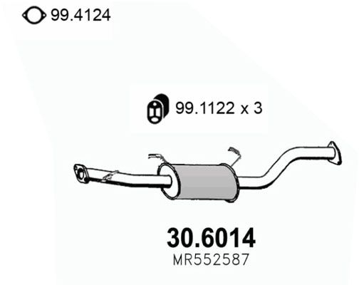 Obrázok Stredný tlmič výfuku ASSO  306014