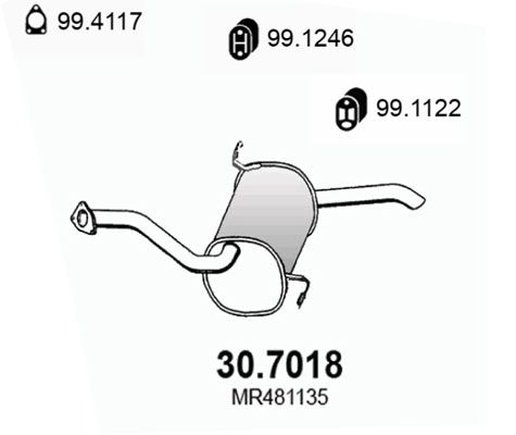 Obrázok Koncový tlmič výfuku ASSO  307018