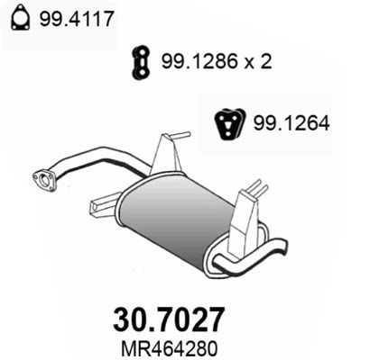 Obrázok Koncový tlmič výfuku ASSO  307027