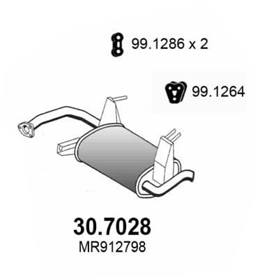 Obrázok Koncový tlmič výfuku ASSO  307028