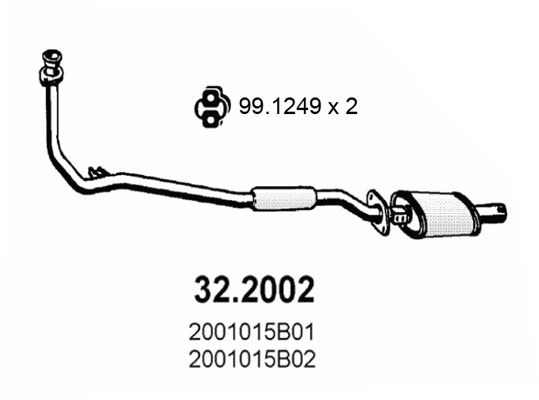 Obrázok Predný tlmič výfuku ASSO  322002