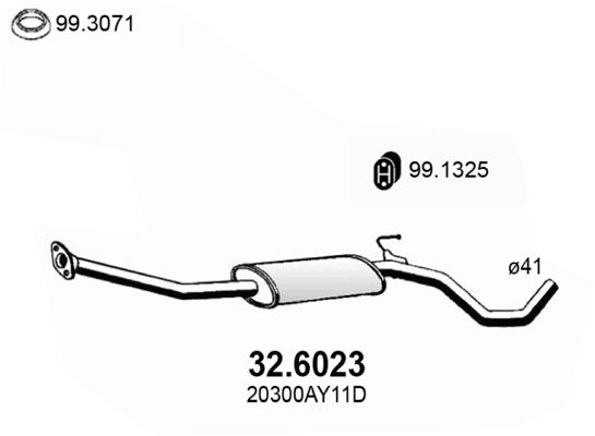 Obrázok Stredný tlmič výfuku ASSO  326023