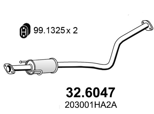 Obrázok Stredný tlmič výfuku ASSO  326047