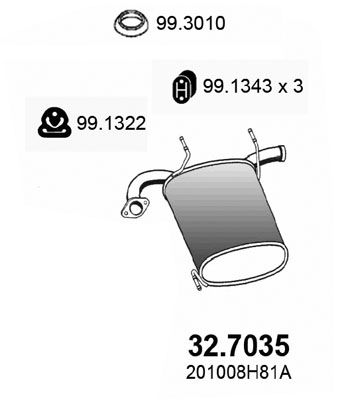Obrázok Koncový tlmič výfuku ASSO  327035