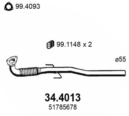 Obrázok Výfukové potrubie ASSO  344013