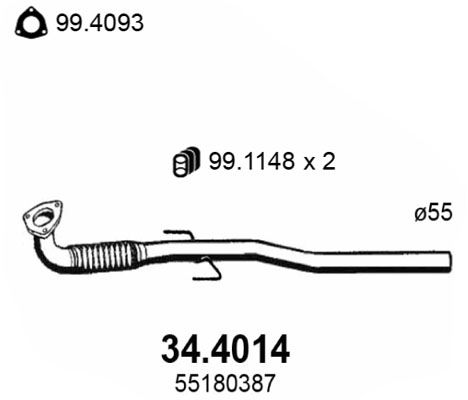 Obrázok Výfukové potrubie ASSO  344014