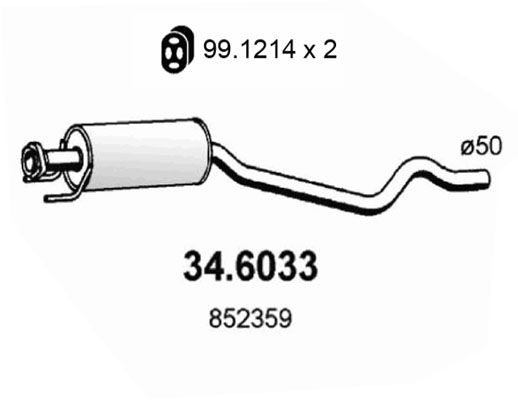 Obrázok Stredný tlmič výfuku ASSO  346033