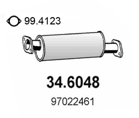 Obrázok Stredný tlmič výfuku ASSO  346048