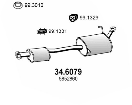 Obrázok Stredný tlmič výfuku ASSO  346079