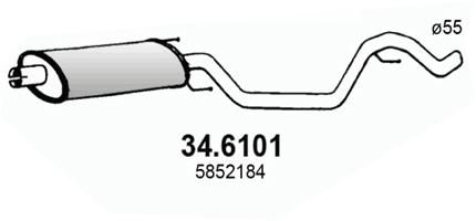 Obrázok Stredný tlmič výfuku ASSO  346101