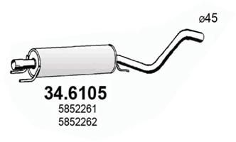 Obrázok Stredný tlmič výfuku ASSO  346105
