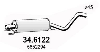 Obrázok Stredný tlmič výfuku ASSO  346122