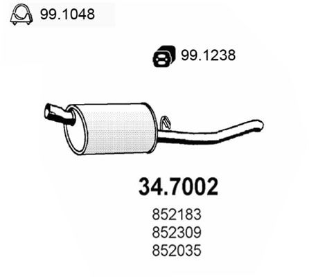 Obrázok Koncový tlmič výfuku ASSO  347002
