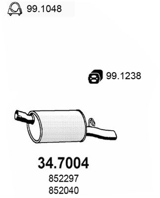 Obrázok Koncový tlmič výfuku ASSO  347004