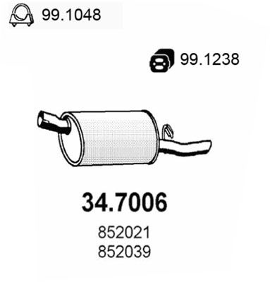 Obrázok Koncový tlmič výfuku ASSO  347006