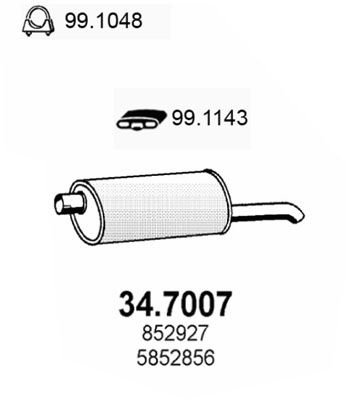 Obrázok Koncový tlmič výfuku ASSO  347007