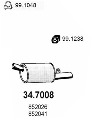 Obrázok Koncový tlmič výfuku ASSO  347008