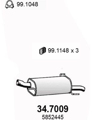 Obrázok Koncový tlmič výfuku ASSO  347009