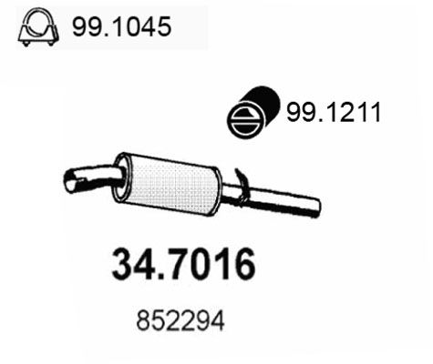 Obrázok Koncový tlmič výfuku ASSO  347016