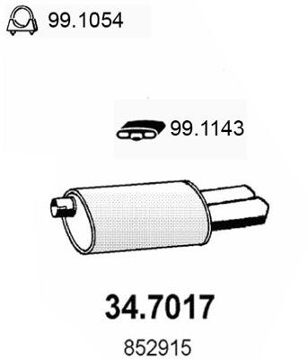 Obrázok Koncový tlmič výfuku ASSO  347017