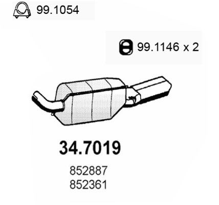 Obrázok Koncový tlmič výfuku ASSO  347019