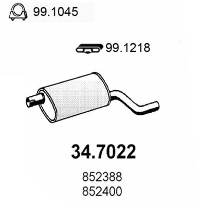 Obrázok Koncový tlmič výfuku ASSO  347022