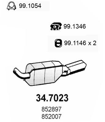 Obrázok Koncový tlmič výfuku ASSO  347023