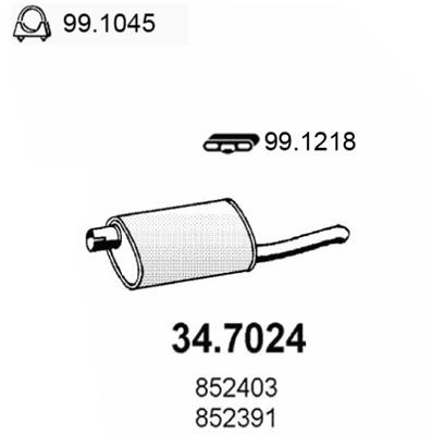 Obrázok Koncový tlmič výfuku ASSO  347024