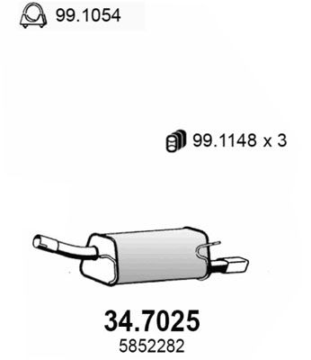 Obrázok Koncový tlmič výfuku ASSO  347025