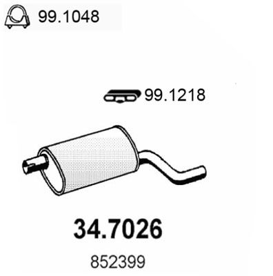 Obrázok Koncový tlmič výfuku ASSO  347026