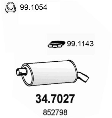 Obrázok Koncový tlmič výfuku ASSO  347027