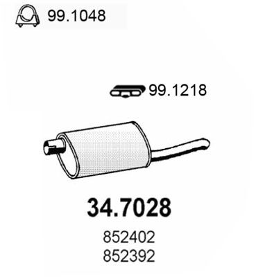 Obrázok Koncový tlmič výfuku ASSO  347028