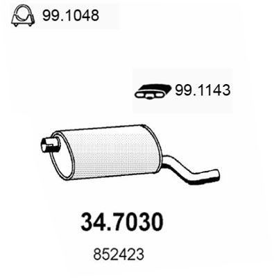 Obrázok Koncový tlmič výfuku ASSO  347030